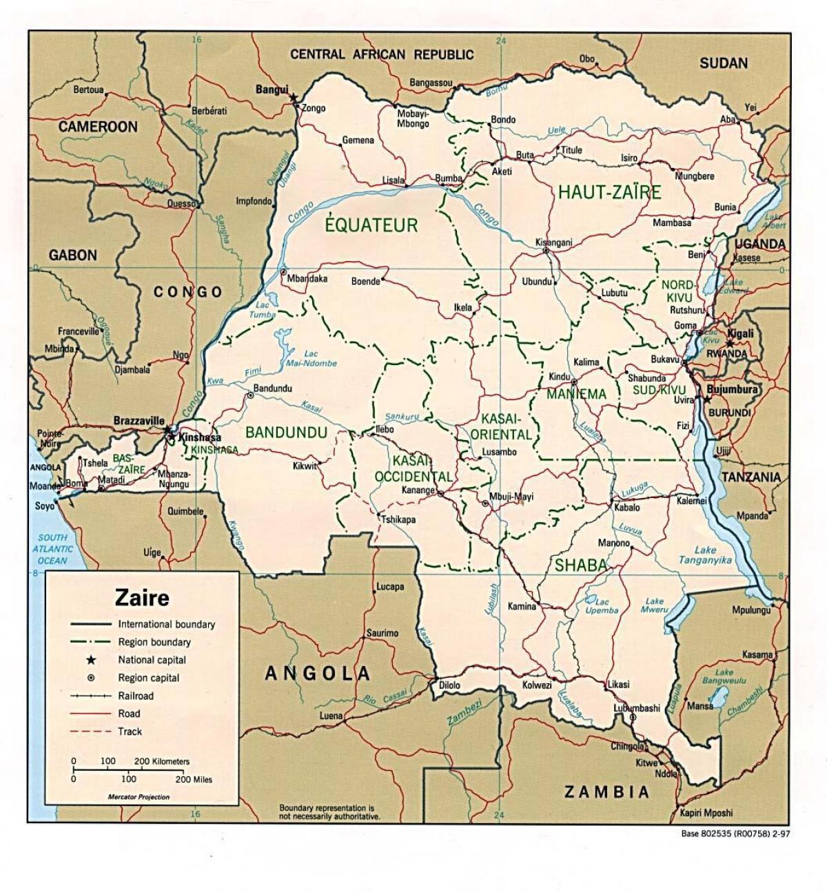 zair, africa hartă